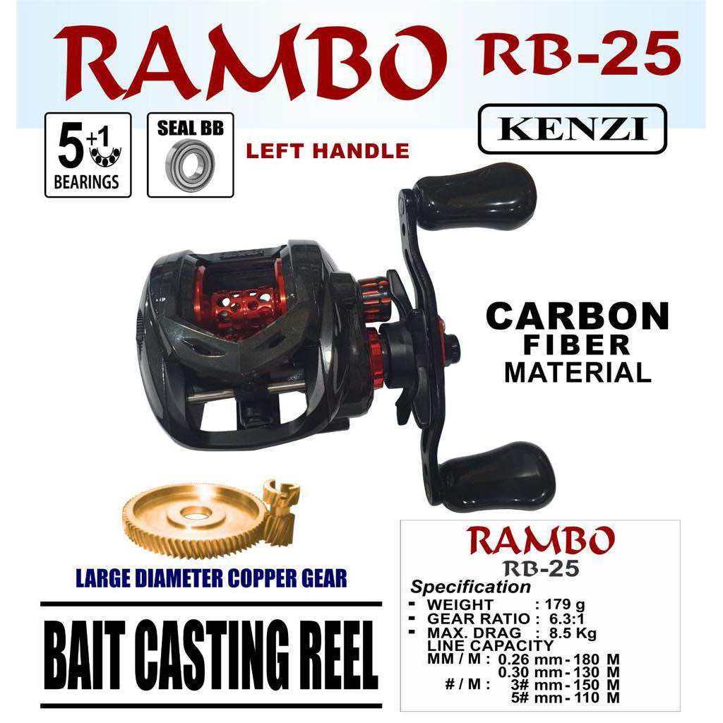 Reel Pancing Kenzi Rambo RB25 untuk Joran BC