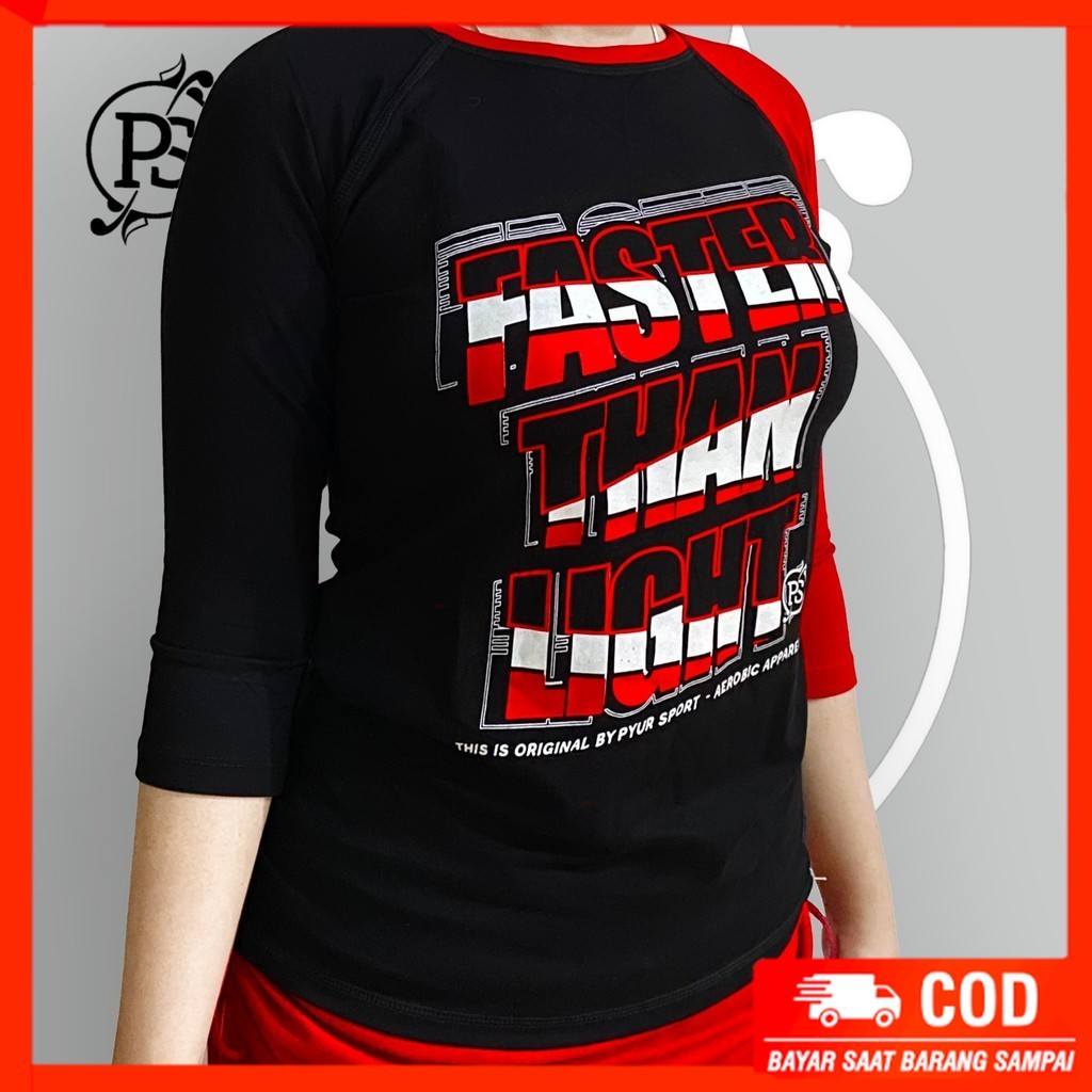 Pyur Sport - Atasan lengan 3/4  Baju Olahraga  Senam Aerobic Wanita Jumbo - 1226