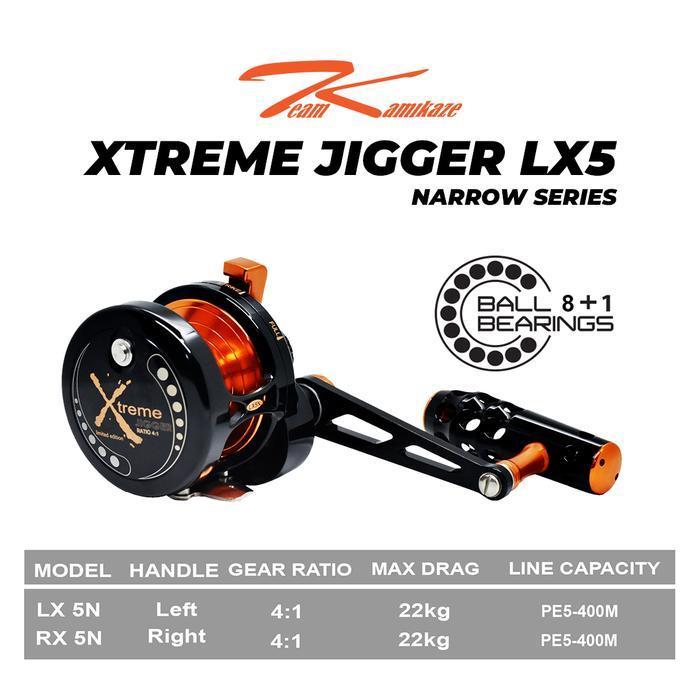 KAMIKAZE Reel Pancing Overhead Extreme Jigger Narrow Series RX5 - LX5 8+1BB Limited Edition Narrow O