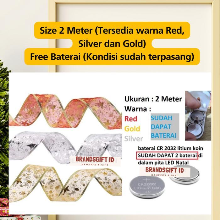 Pita Lampu LED Hiasan  Dekorasi Pohon Natal 2M & 5M/ Pita Kawat Lampu Hiasan Natal / dekorasi pohon 