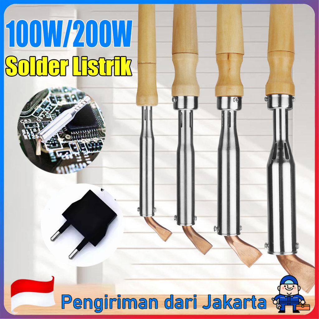 Solder Listrik 200 / 150 / 100 Watt / Soldering Iron / Solder Patri Gagang Kayu 200 watt  Solder Lis
