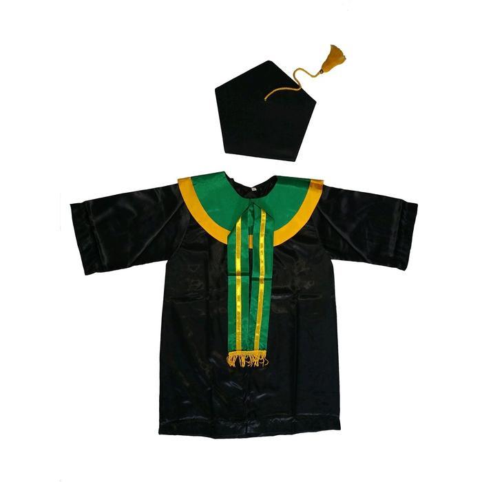 Baju Wisuda | Toga Wisuda Anak | Toga Wisuda TK | Toga Wisuda PAUD Fashion - Kuning List Biru, S
