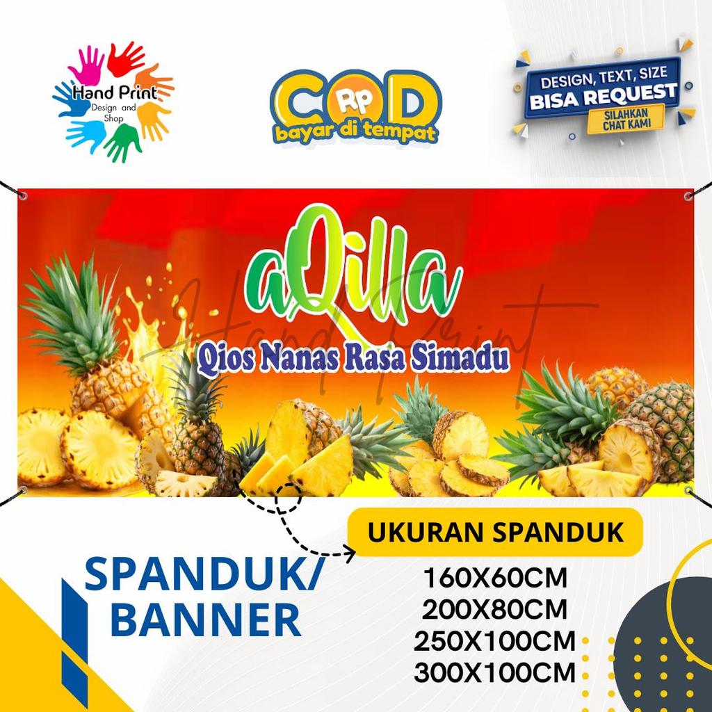 Cetak Spanduk Banner Nanas Rasa Simadu MMT Spanduk Custom 200x100