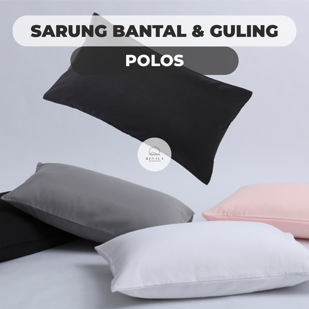 Sarung Bantal Polos 45x65 50x70 Katun | Sarung Bantal Tidur Polos Embos | Sarban Pillow Case Bolster