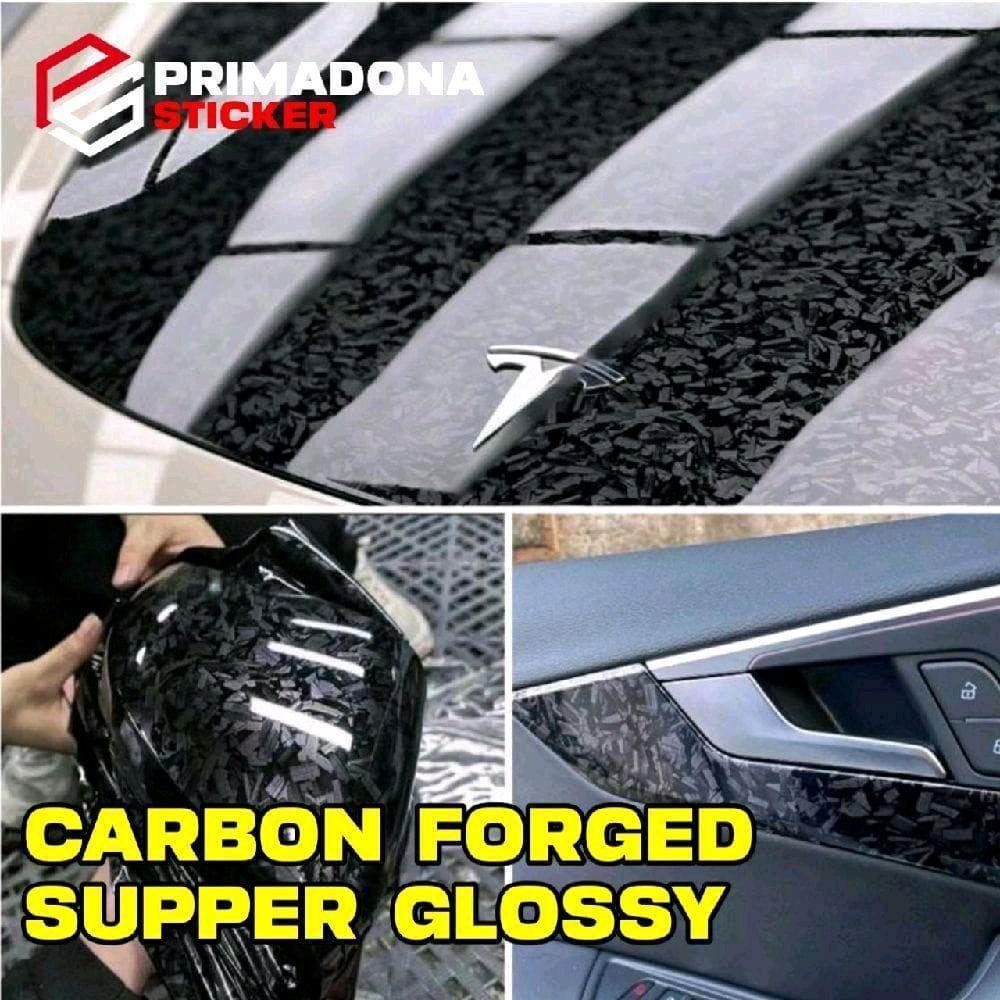 sticker skotlet carbon forget premium hitam super glossy lebar 50cm kendaraan bermotor dan mobil Mot
