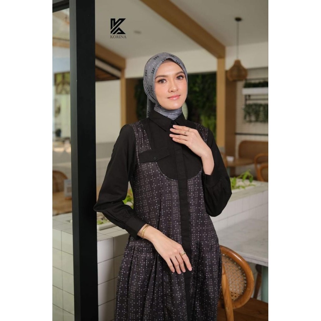 Elyse midi dress by korina, gamis korina, midi dresss korina