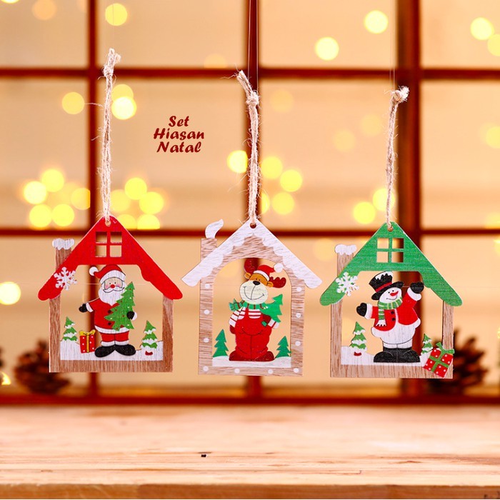 Set Hiasan Natal HOME 1 set isi 3 pcs gantungan hiasan pohon natal Dekorasi Natal Hiasan Natal Chris