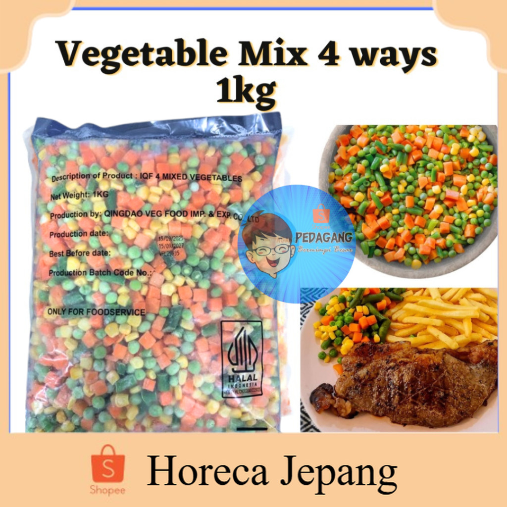 Vegetable Mix 4 ways 1kg/ Mix Sayuran/ Mixed Vegetable 4 Ways/ Mix Vegetable