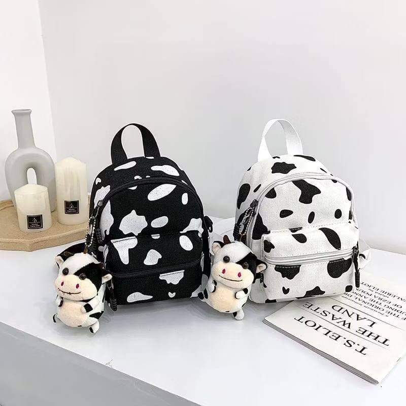 Tas Ransel Mini Motif Sapi Tas Anak Sekolah Korean Fashion