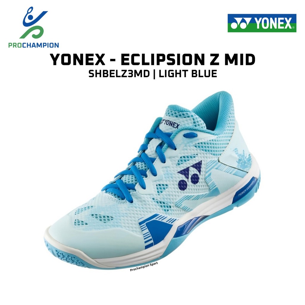 PROMO CUCI GUDANG Sepatu Badminton Yonex SHB Power Cushion Eclipsion Z3 MID / SHBELZ3MD Light Blue