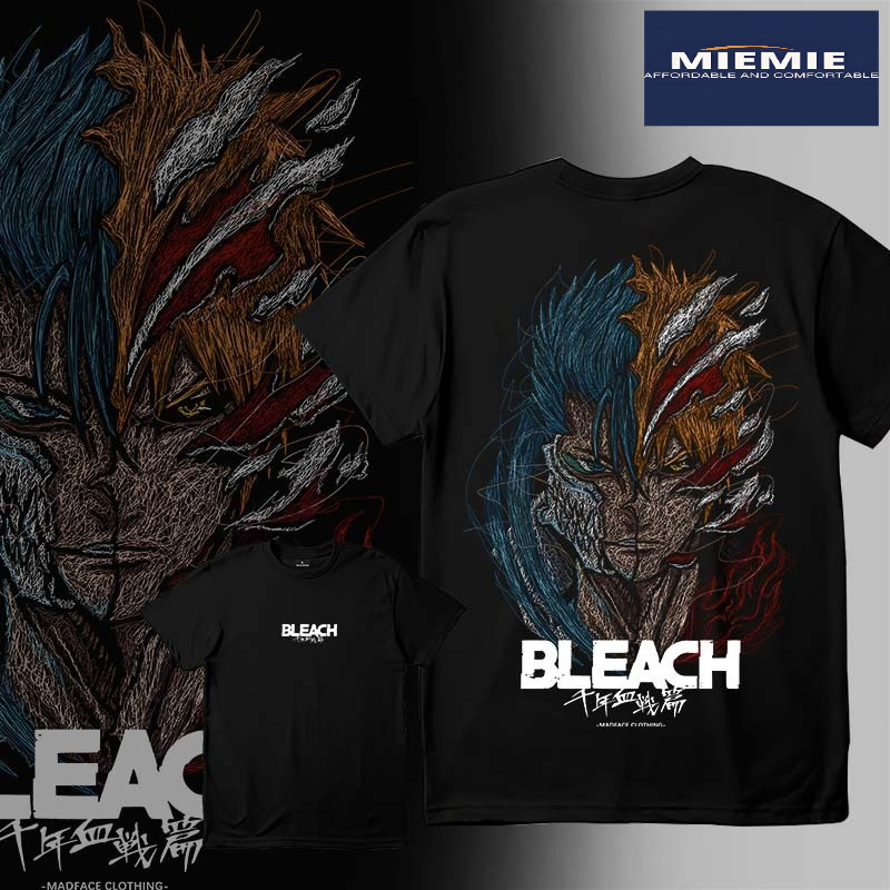 COD (Dikirim dalam 24 jam)MIEMIE.  Shinigami BLEACH kaos distro pria BAJU 100% katun regular Mens T-