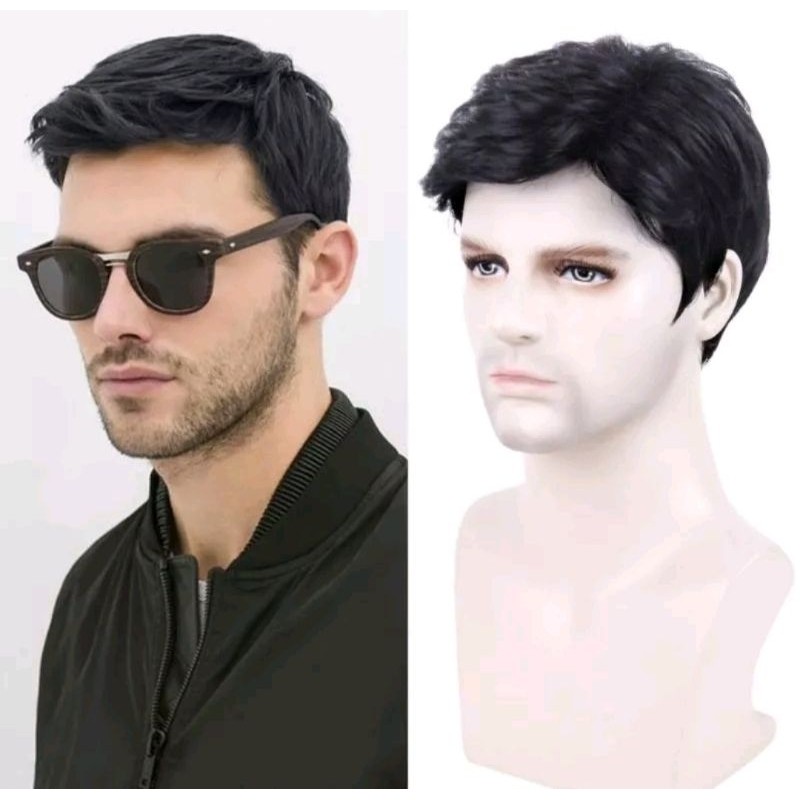 Wig Rambut Pria Hitam Pendek Model Rambut Pria Kantoran