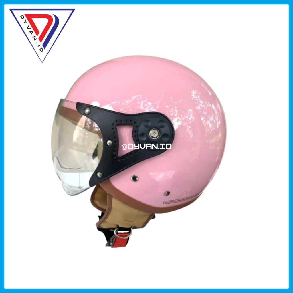 Helm Hijab Polos List Coklat Dewasa SNI