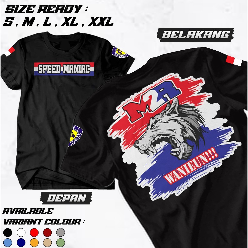 Kaos Moonraker Indonesia SpeedManiac Wanieun - Baju Komunitas Anak Motor - Kaos Pria Wanita - Kaos M