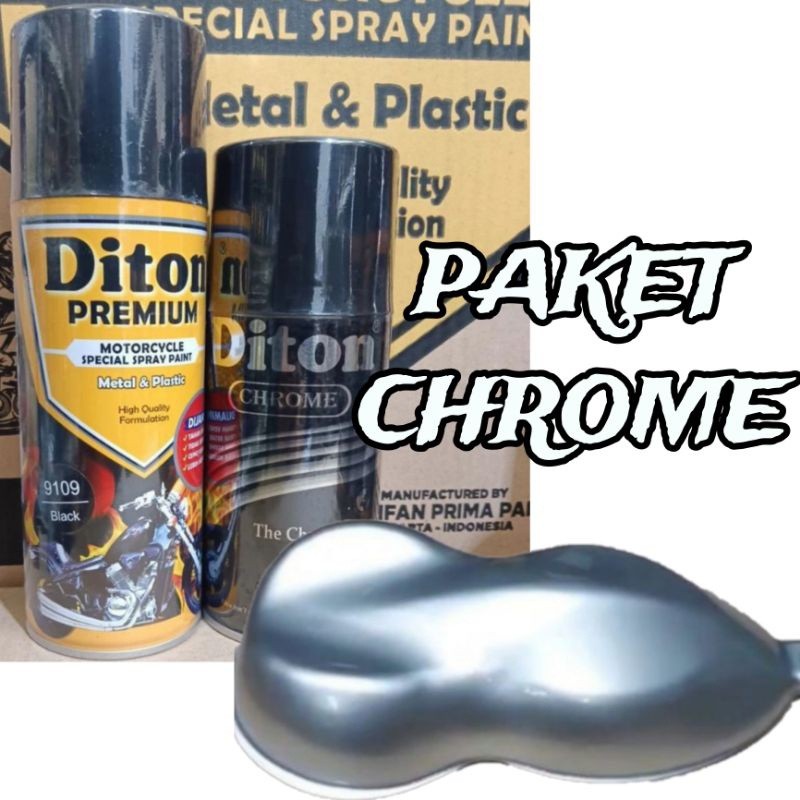 PAKET LENGKAP CHROME chrome pilox pilox cat pilox diton premium 9109 black gloss 400cc chrome 300cc 