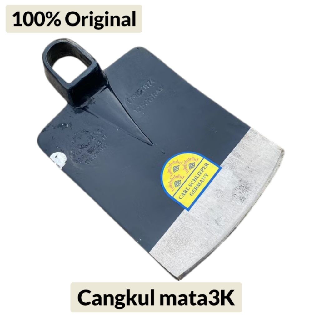 BS Cangkul super Baja per cap mata tiga super