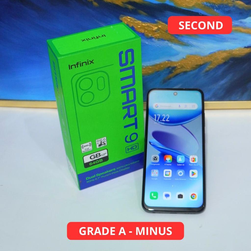 INFINIX SMART 9 HD 3/64 GB GRADE A - MINUS HP SECOND ORIGINAL SINAR MUTIARA CELL