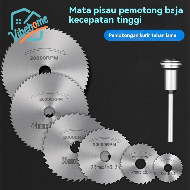 Vibehome Kecepatan Tinggi Baja Gergaji Set Penggiling Pemotong Kecil Bulat Gergaji Kayu Bor Listrik