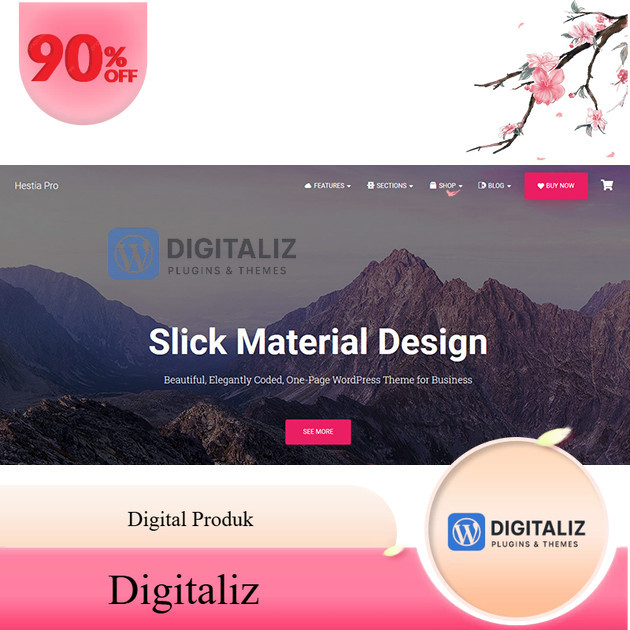 Hestia Pro – Sharp Material Design Theme For Startups