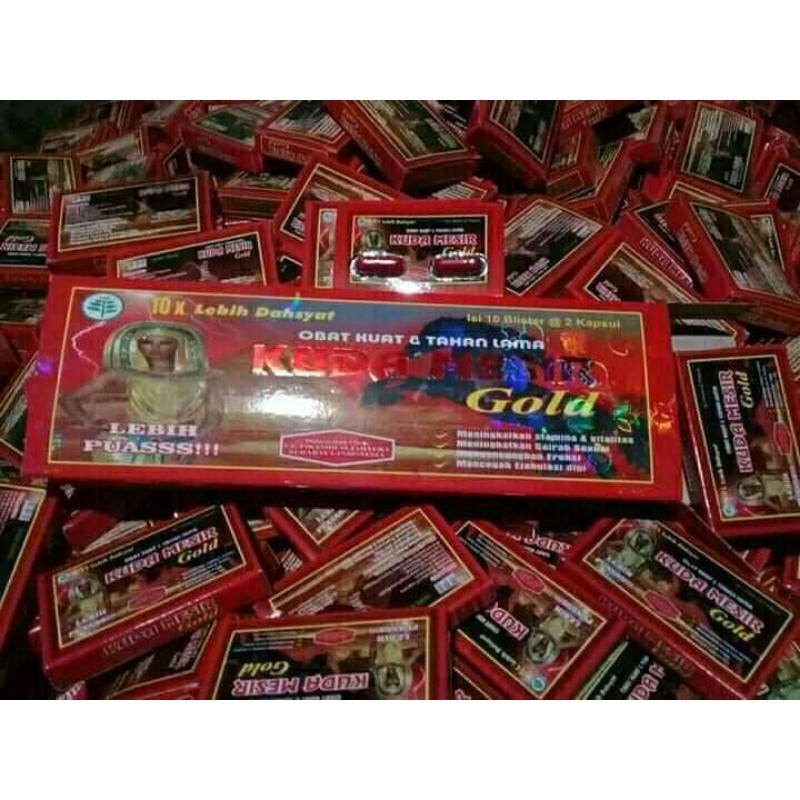 Kuda Mesir Gold Kapsul Suplemen Herbal Alami Original Kotak Isi 10 Sachet - BEST DISKON!!!