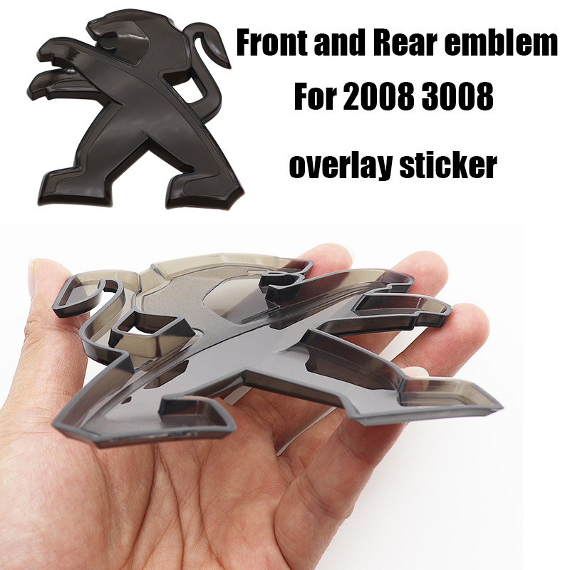 2pcs Peugeot 3D ABS overlay Car Front and Rear logo Bumper tail door trunk sticker car rear Emblem s