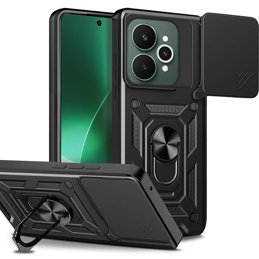 CASE REALME 15 / 15T / 15 PRO / C61 / C63 SLIDE IRING CASE ROTARY STANDING PHONE SLIM FIT CASE #PNEW