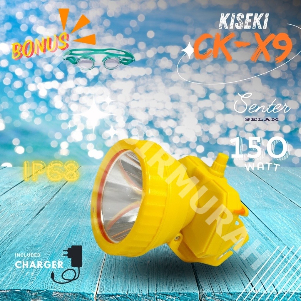 baru Senter Kepala Kiseki 150W CK-X9 / Senter kepala Selam Kiseki CK-X9 Bonus Kacamata