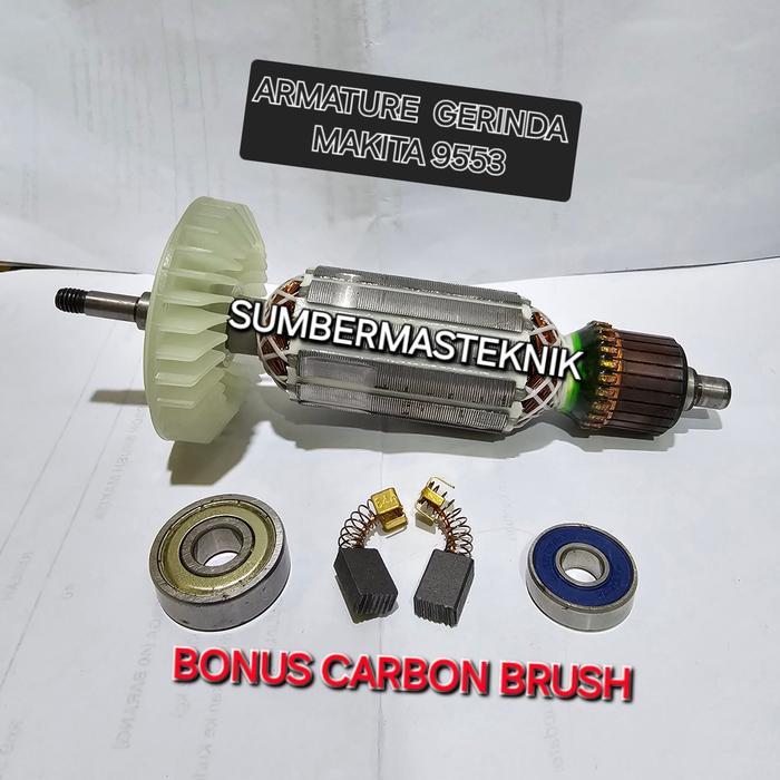 Wooz Tools ANGKER MAKITA 9553 ARMATURE ROTOR MESIN GERINDA TANGAN MAKITA 9553 B 9553NB 9553B polos