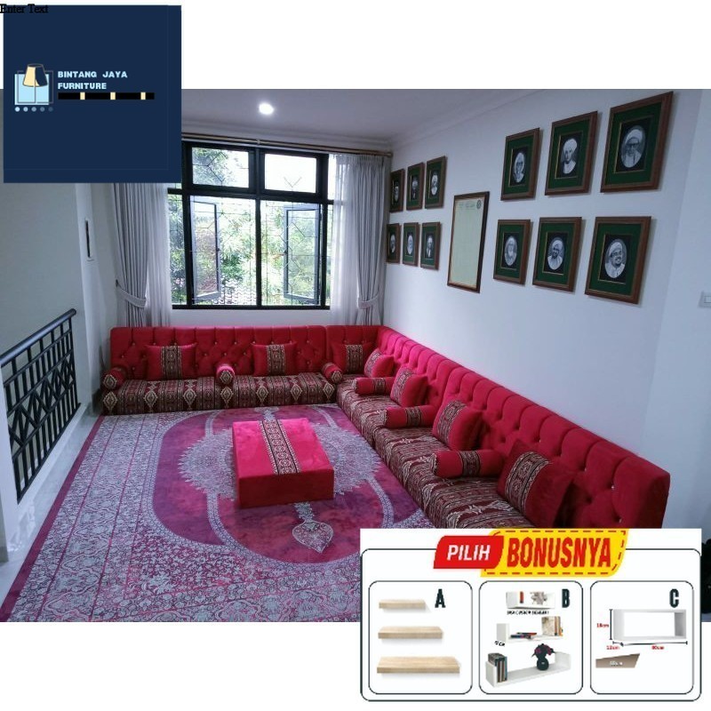 SOFA ARAB MISNAD LESEHAN  PREMIUM FREE BANTAL (CIMINDI MEUBEL)