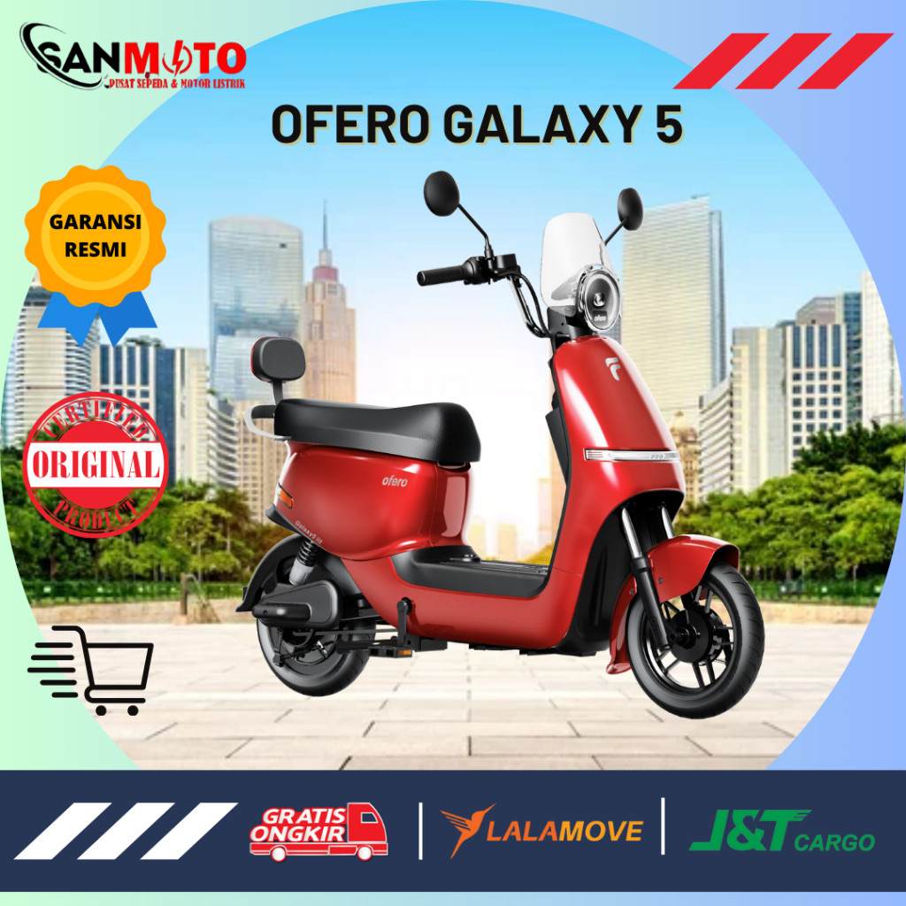 Sanmoto Sepeda Listrik Ofero Galaxy 5 Lithium Garansi Resmi