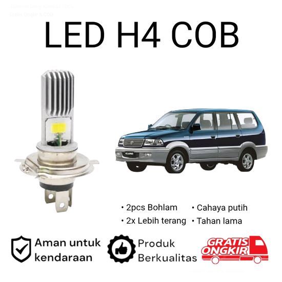 2pcs Lampu Utama LED H4 COB Mobil Toyota kijang kapsul LGX LSX KRISTA 1997 2004 A.sby