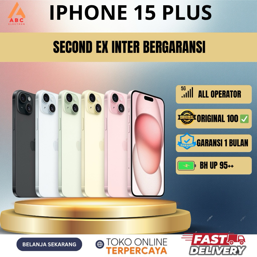 IPHONE 15Plus  IPHONE 15 Second 128GB 256GB 512GB Fullset Mulus