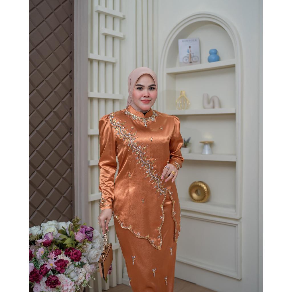 LEONY ONE SET PAYET PREMIUM || MIX ROK SPAN SATIN KAWASAKI FULL PAYET || BAJU KURUNG ADAT MALAY || S