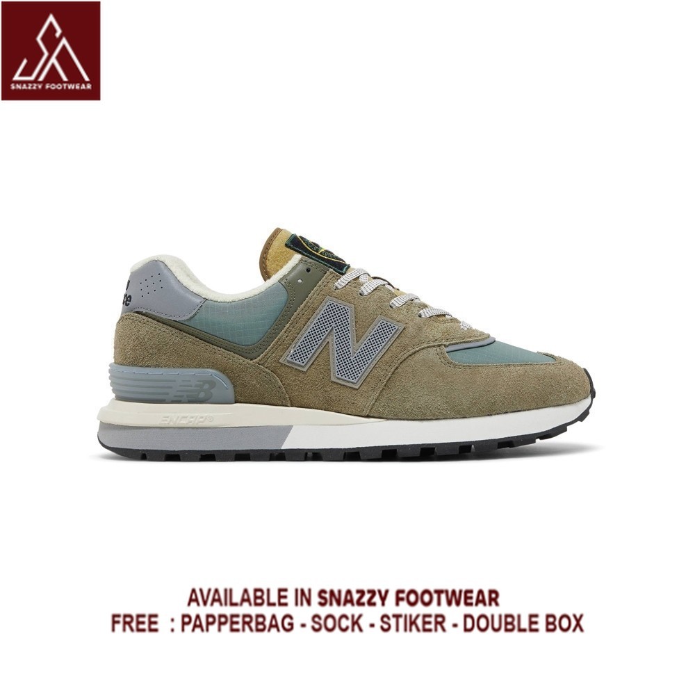 Sepatu Sneakers New Balance 574 Legacy X Stone Island Steel Blue 100% Original Unisex