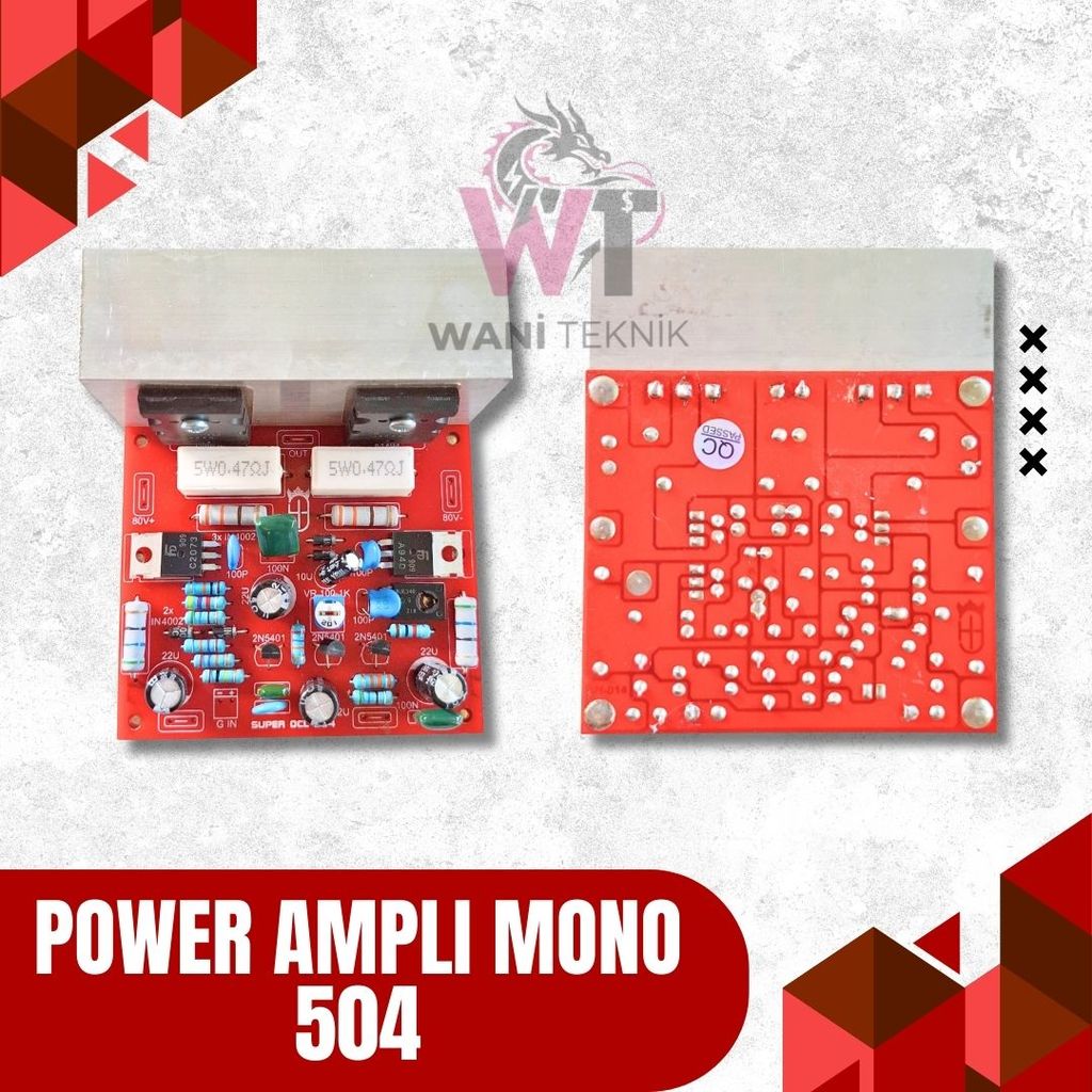 Power Amplifier Rakitan Super OCL 504 Mono + Heatsink Final C5200 A1943 200W