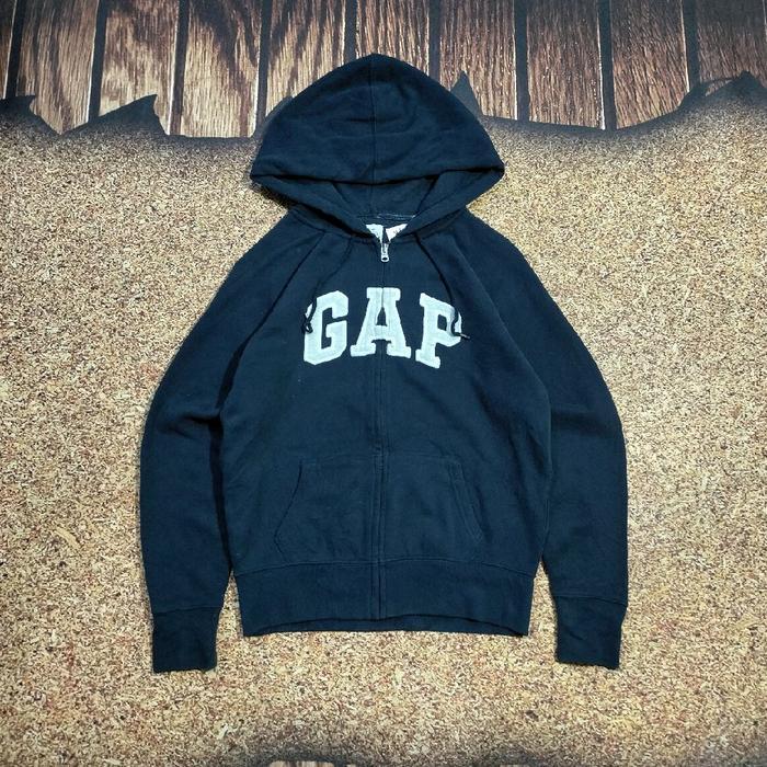 jaket zip hoodie GAP big logo navy jemper pria murah size M