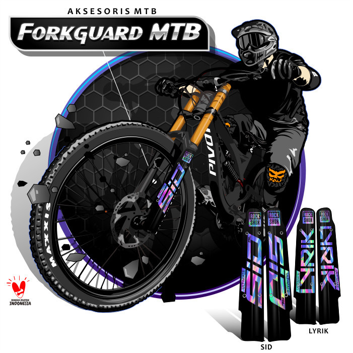 SPECIAL MOTIF SIMPEL ROCKSHOCK / FORK GUARD / AKSESORIS MTB / PELINDUNG SKOK DEPAN SEPEDA MTB