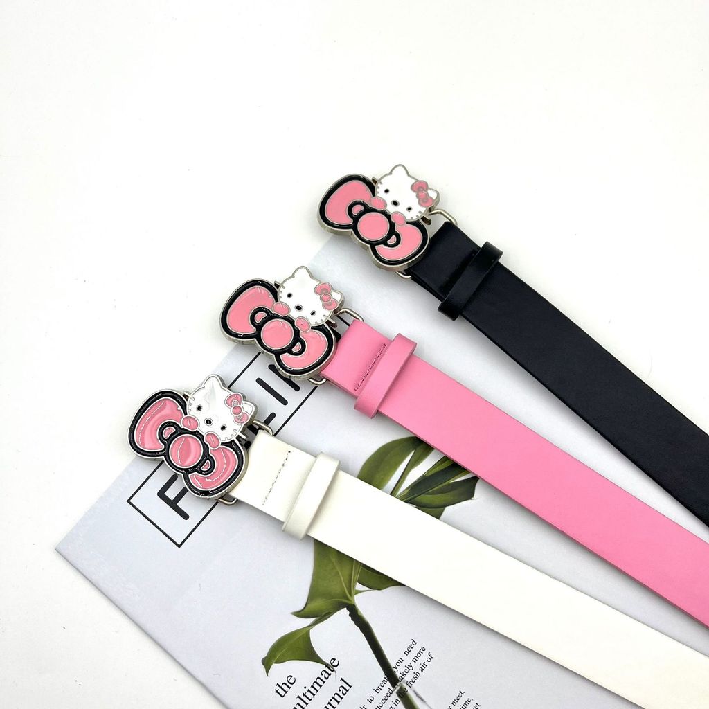 Fashion KT Sabuk Gesper Kucing Sabuk Pita Wanita Sabuk Mewah