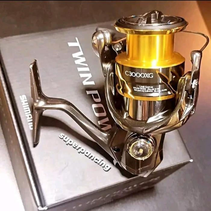 PROMO REEL TWIN POWER SHIMANO TERBARU SUARA KRING HANDLE TOP - GOLD, 2500