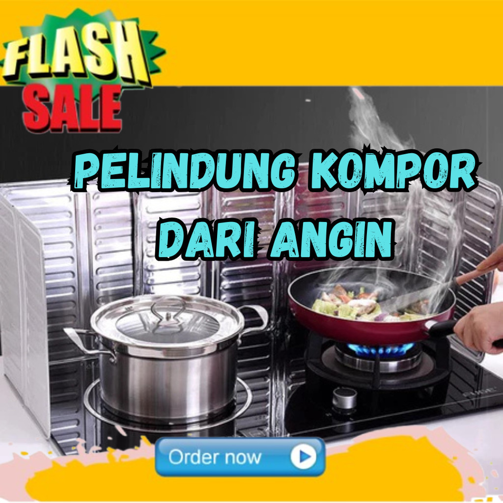 Bisa Cod Pelindung Kompor Anti Minyak Penahan Angin Kompor Gas Penutup Kompor Gas Anti Angin