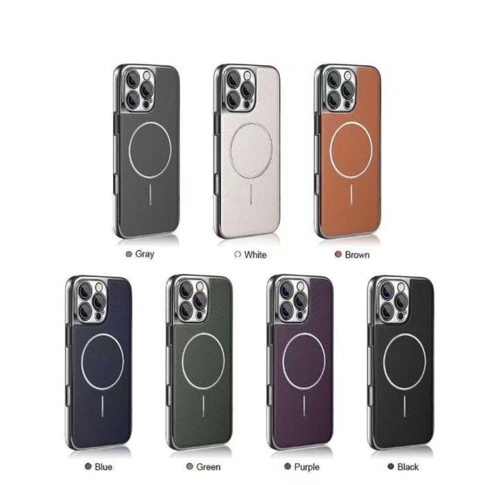 MAGSAFE CASE LEATHER KULIT JERUK  S22 ULTRA S23 ULTRA S24 ULTRA S25 ULTRA