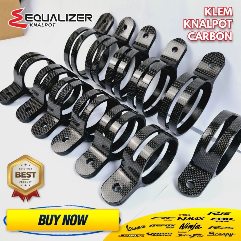 Klem Knalpot Karbon kevlar 2,5 Inch Ninja R RR Carbon Karbon Kevlar Asli Motor Ninja RR 250 Fi Racin