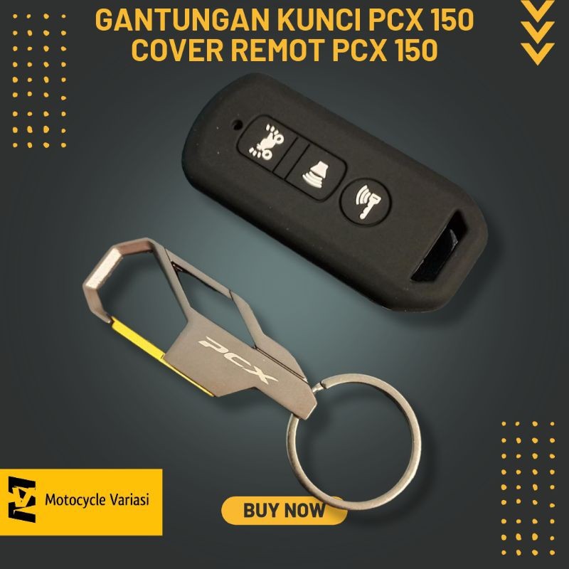 Gantungann kunci motor Gantungan Kunci Logo PCX 150 Plus Cover Remot PCX 150 eksklusif steel