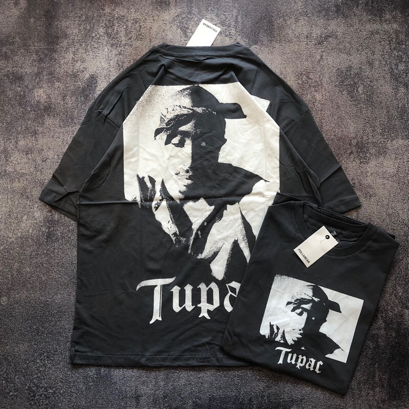 COD Baju Kaos Pull&Bear Oversize TUPAC - T Shirt Band Vintage Oversize 2PAC Baju Kaos Band TUPAC Ove