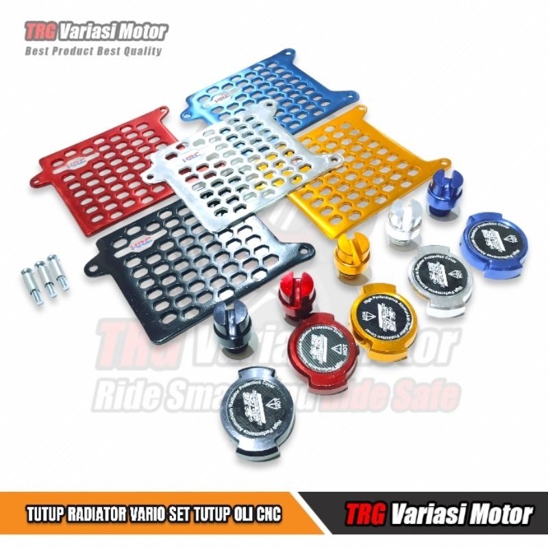 Tutup Radiator Vario 110 Karbu Dan Tutup Oli Variasi Satu Set  5 Varian Warna RGM