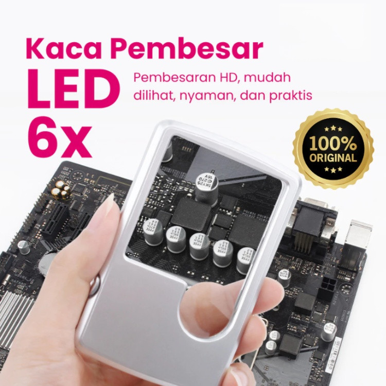 [Gratis Ongkir] Kaca Pembesar Lampu Led Persegi Panjang Ultra/3X/6X Kaca Pembesar Persegi Panjang LE