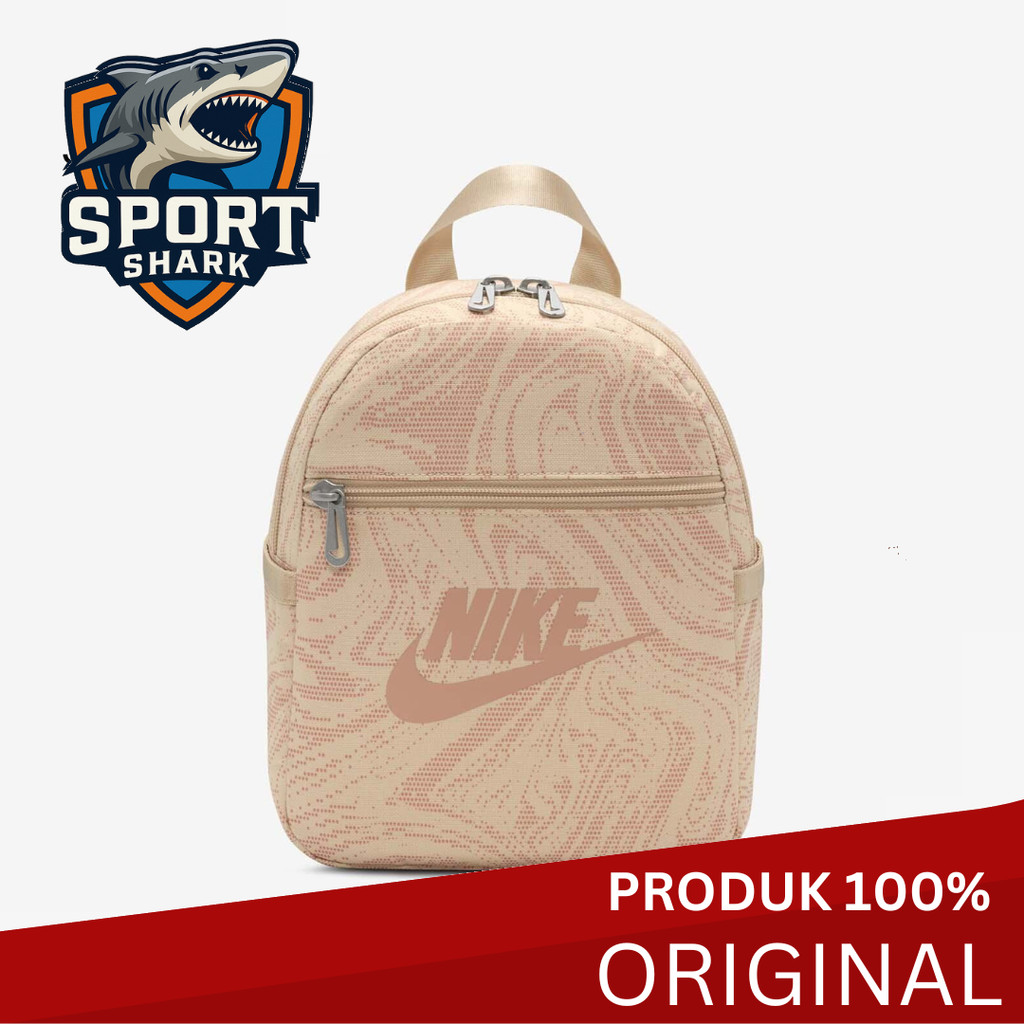 Nike Tas Punggung Wanita Sportswear Futura 365 Mini (6L) - Sanddrift Berkualitas Tinggi 100% ORI Asl