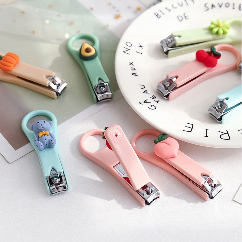Gunting Kuku Mini Karakter 3D Jepit Kuku Aesthetic Nail Clipper Pemotong Kuku Anak Dewasa HM1032 - K