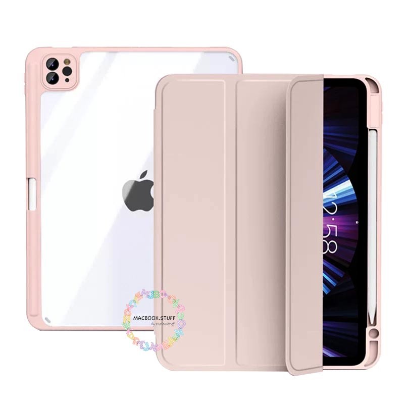 TERLARIS Acrylic Case IPAD With Pen Holder for IPAD AIR 3 4 / IPAD GEN 7th 8th 9th / IPAD PRO 11 12.