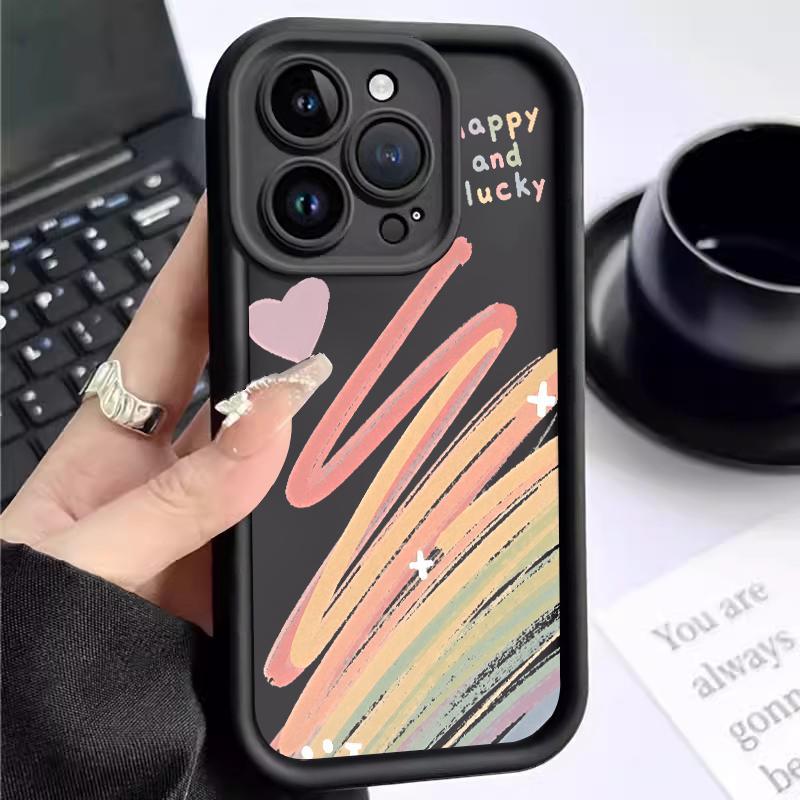 Case Hp Xiaomi Redmi Note 14 4G 5G Pro 5 Plus 6 6A 8 8A Dual Turbo 4 Silicone Kartun Pelangi Full Le